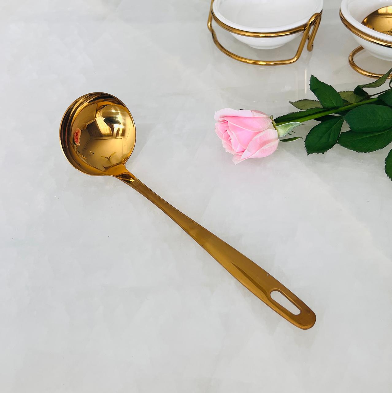 Serving Spoon & Ladle | 10 inch | 1 Medium piece - Stainless Steel Kadchi - Image 3