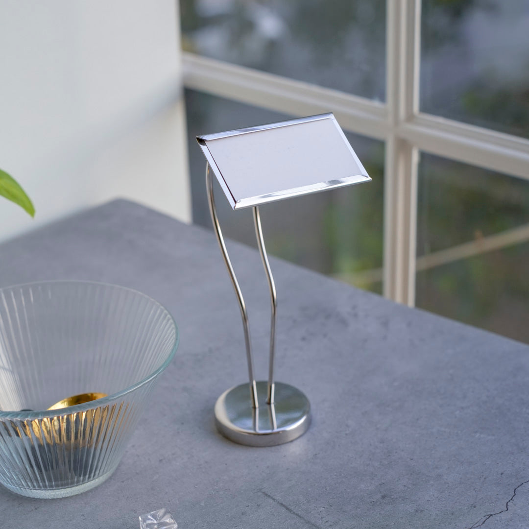 Metal Buffet Dish Name Stand – Gold & Silver | 8-Inch Table Display Stand - Image 9