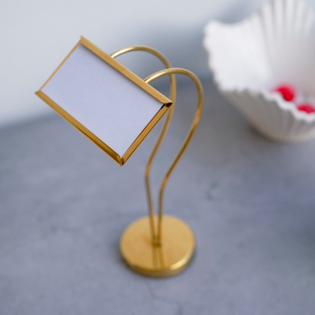Metal Buffet Dish Name Stand – Gold & Silver | 8-Inch Table Display Stand - Image 6