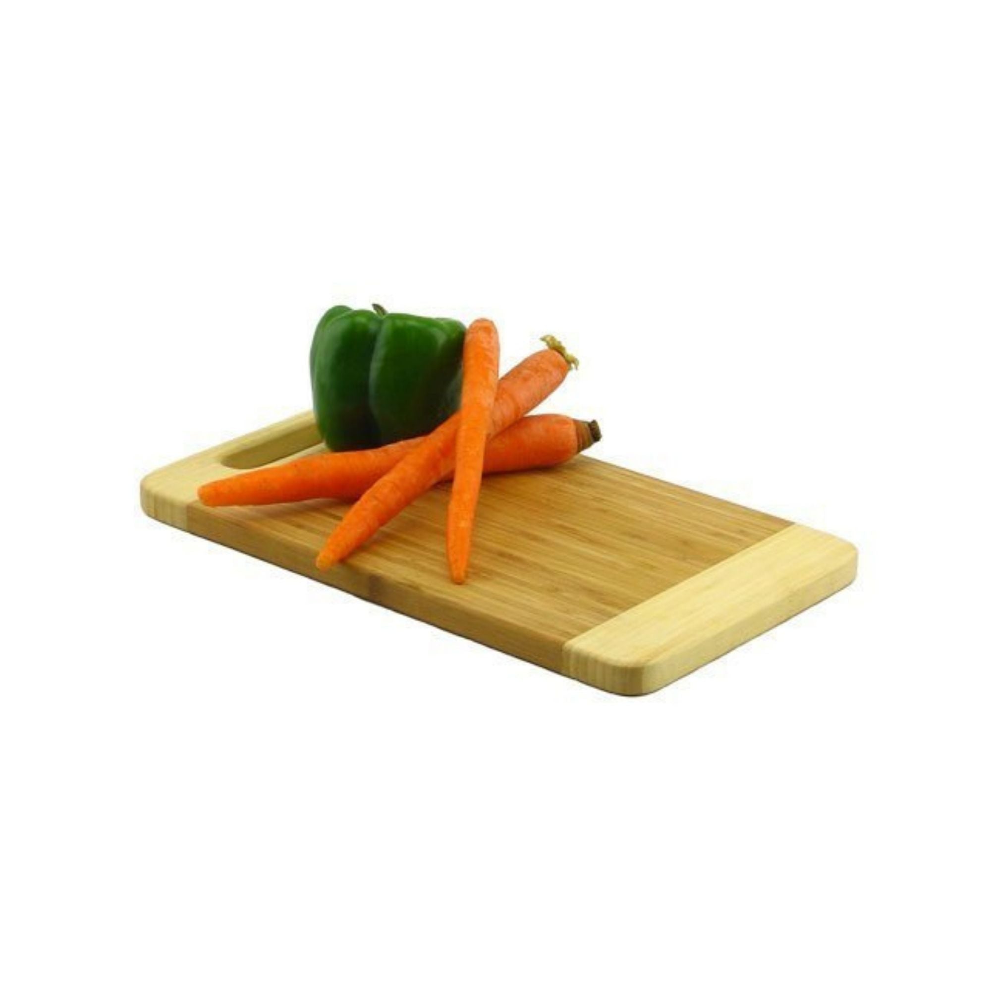 Bamboo Cutting Board Two-Toned w / Handle 14.2" x 7.9" x 0.75" - Image 2